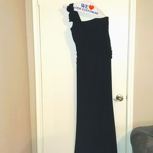 David's Bridal Black Maxi length Bridesmaid Dress